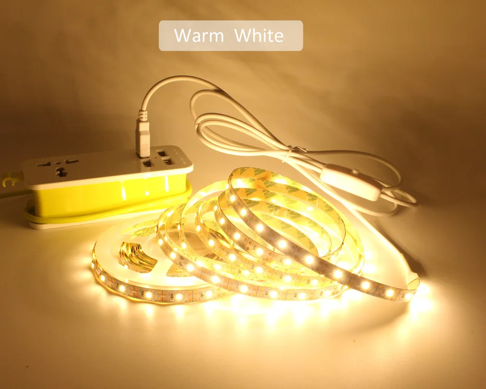 WeeTisa светодиодная лента USB теплый белый 1-5 м