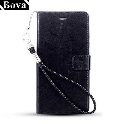 Black Lanyard 2 Держатель для карт, чехол для huawei Honor 6X 7X 8X Max 4X 3X 5X из искусственной кожи чехол, ретро кобура, кошелек, флип-чехол(ТПУ внутри - Цвет: Black Lanyard 2