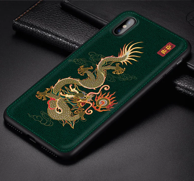 Чехол для телефона s для iPhone 8 7 6 6s Plus X Xs чехол для MAX XR кожа мягкая силиконовая традиционная благоприятная текстура чехол для телефона