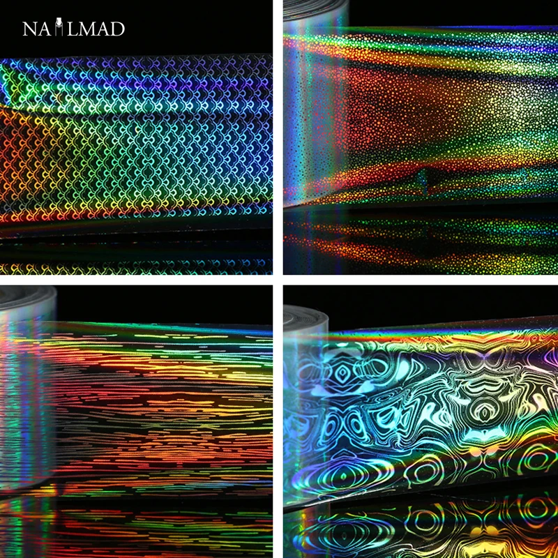1 рулон 4*100 см Голографическая фольга на ногти лазерные рыбные весы дизайн ногтей