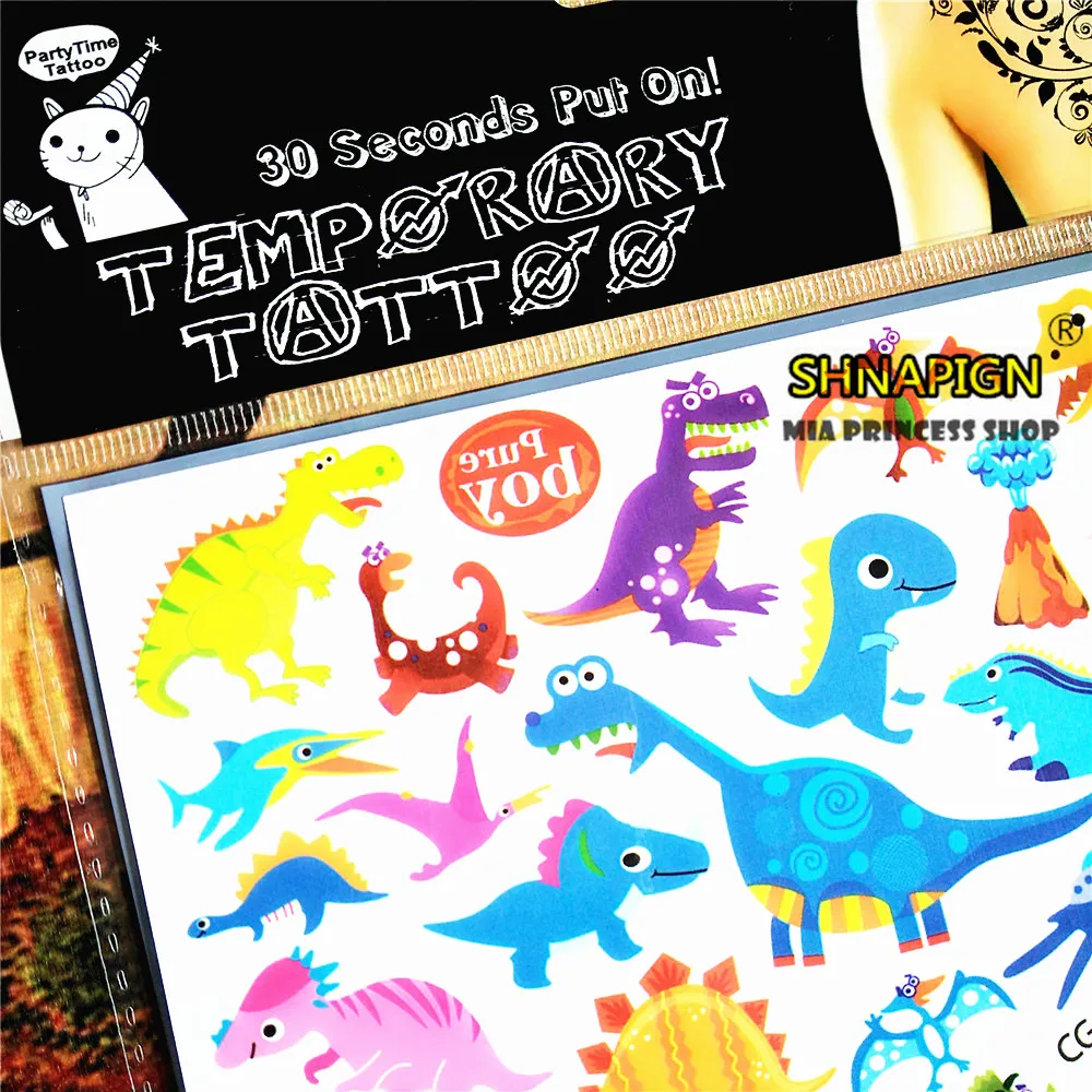 SHNAPIGN динозавр Юрского периода детская временная татуировка боди арт флеш