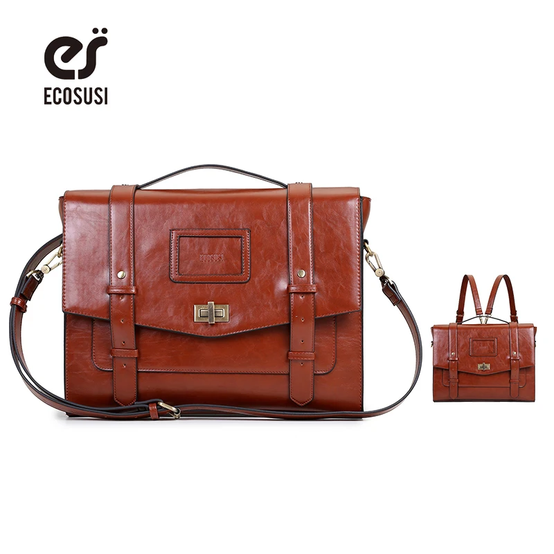 ECOSUSI 2018 Новая модная женская сумка кожаные ранцы женские регулируемый ремень