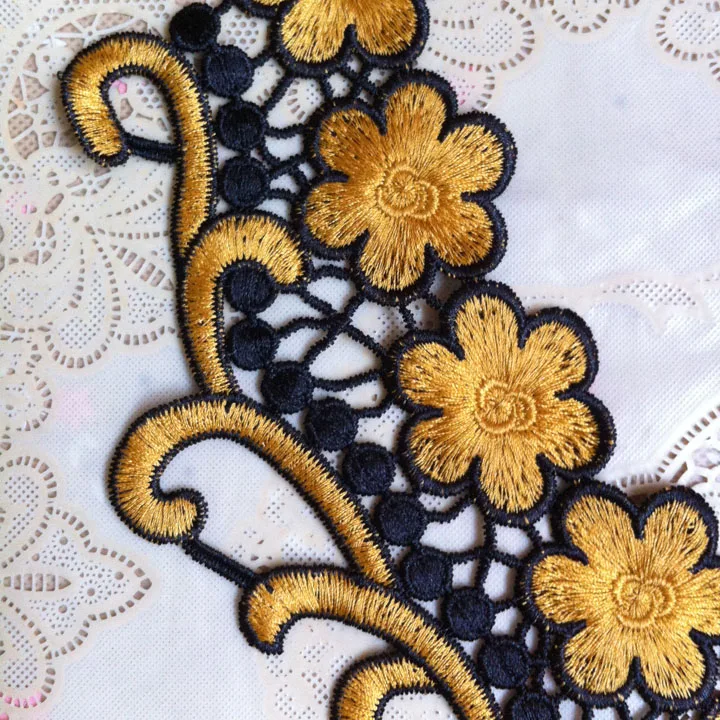 Кружевной воротник с вышивкой венецианской розы 1 шт.|neckline collar|lace collarlace sewing |