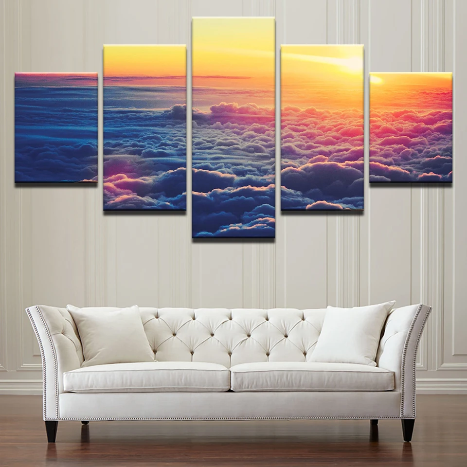 Настенная модульная Картина на холсте декоративная рамка для дома 5 панелей с