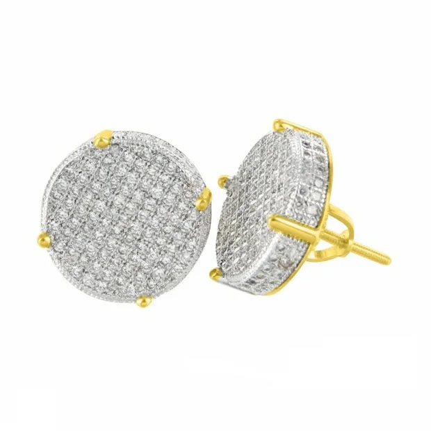 Высокое качество 14 мм круглый микро проложить кубического циркония родий/золото