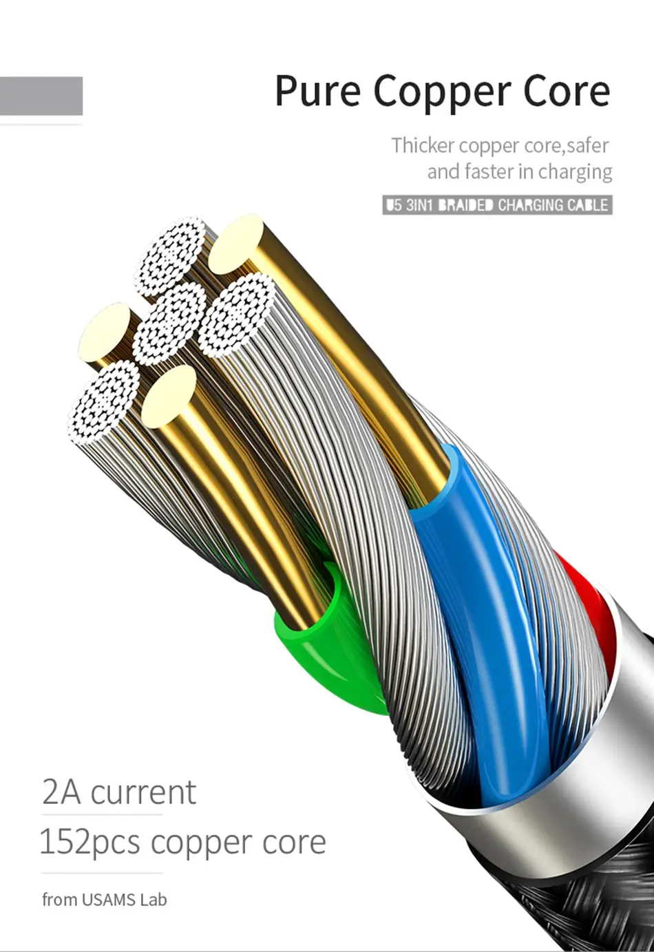 USAMS 3 в 1 USB кабель type C кабель для samsung s9 plus Micro usb кабель для зарядки для iPhone X 8 7 6s Plus 5 5S SE 5c C кабель