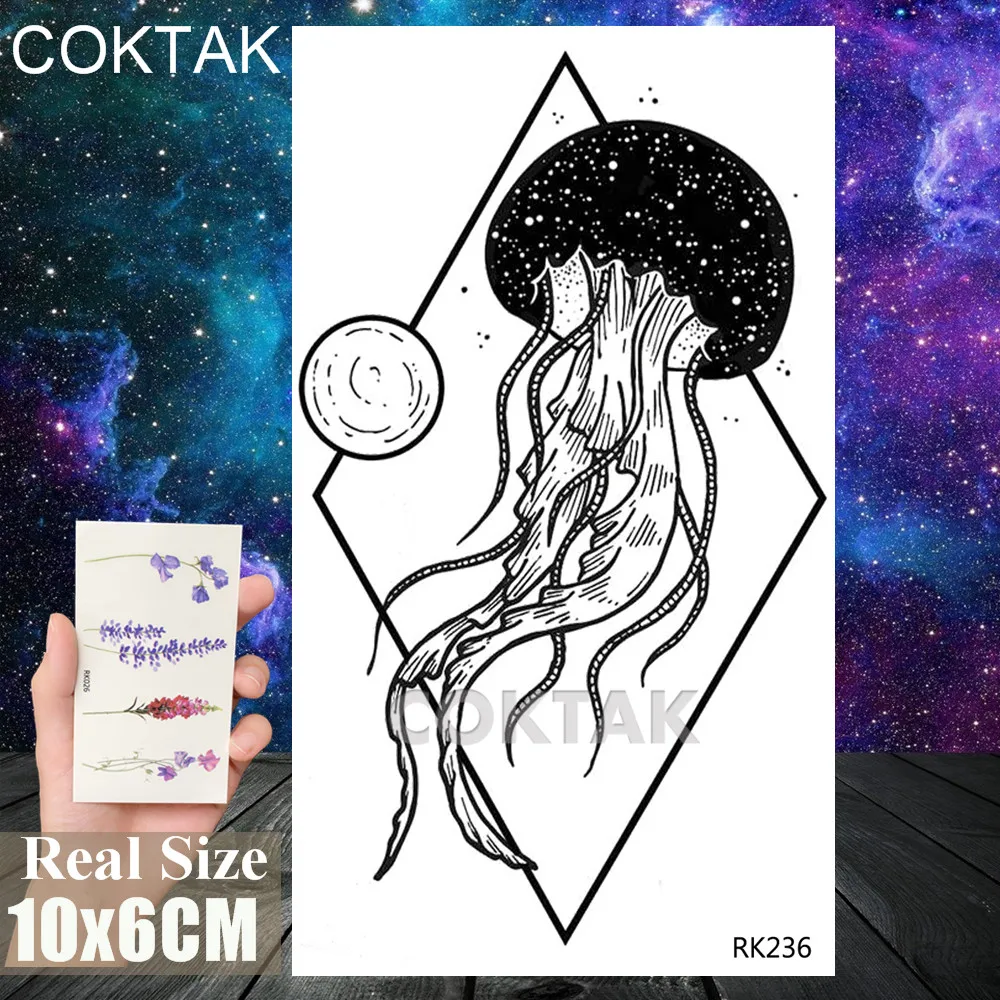 Временная тату наклейка Black Galaxy для мужчин и женщин|Временные тату| |
