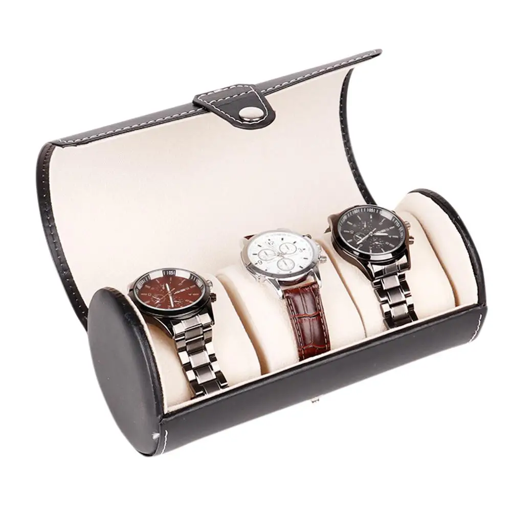 

3 Slot Watch Box Travel Case Wrist Roll Jewelry Storage Collector Organizer
