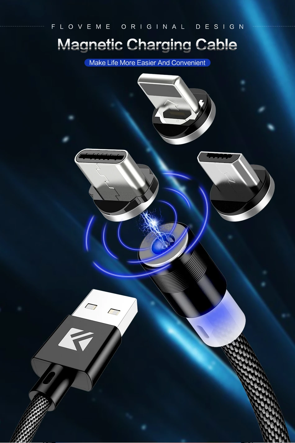 Магнитный кабель FLOVEME usb type-C для samsung S10 S9 Plus, Шнур Micro USB, зарядное устройство для iPhone XS Max XR X, Магнитный зарядный кабель
