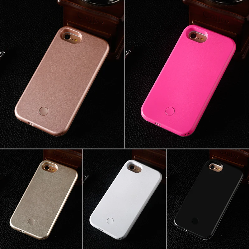 Selfie Light Case For IPhone 7 Plus 5 5S 6 6S X I7 I5 I6 Phone Flash with Lights Samsung Galaxy S6 S7 edge Cover |
