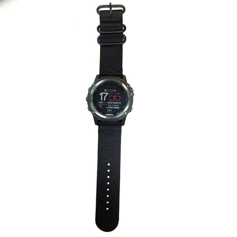 Новые 26 мм для Garmin Fenix3 Fenix5x HRWatch ремешки зулу нейлоновый ремешок часов +
