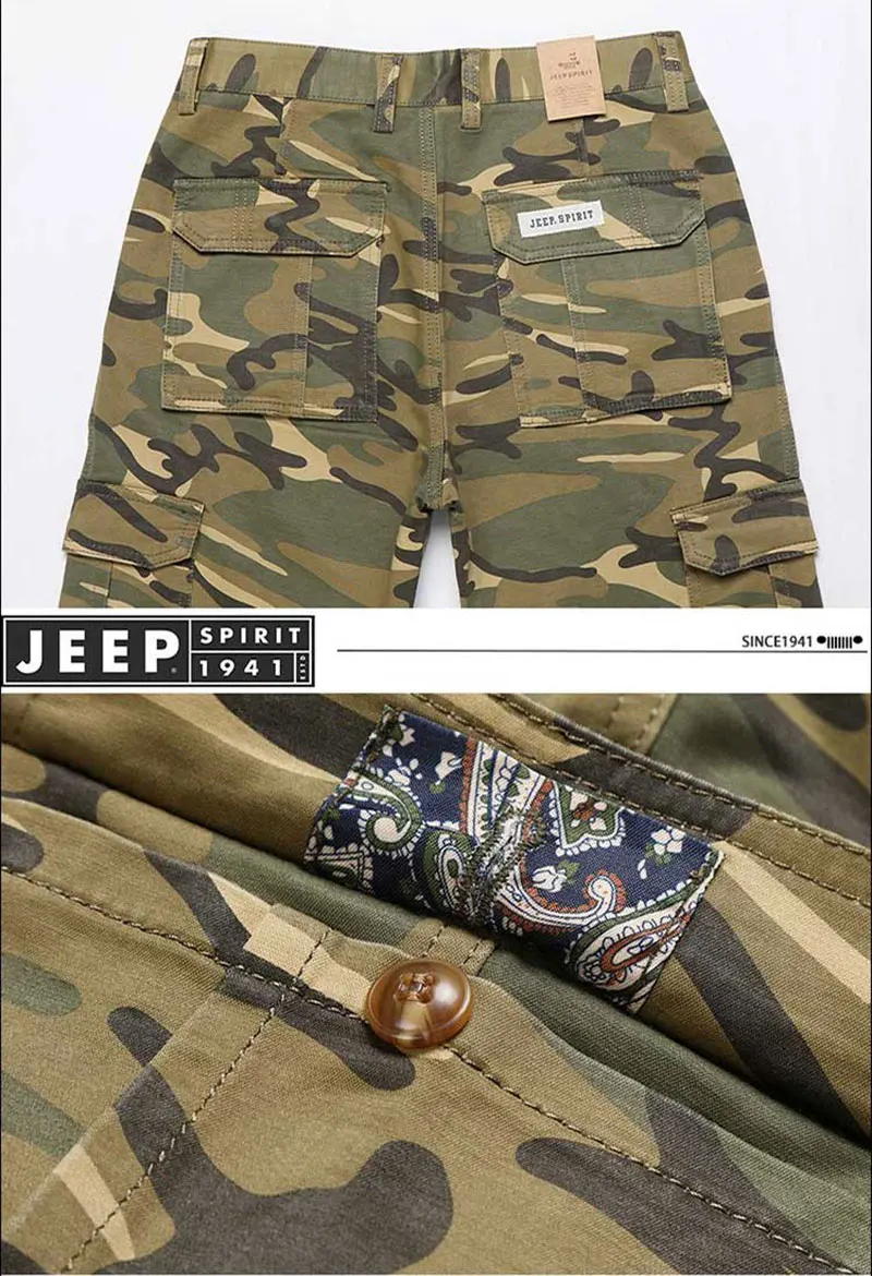 Весна осень JEEP Spirit Cargo камуфляжные брюки мужские повседневные военные хлопковые брюки Модные Брюки с карманами 44 Новые