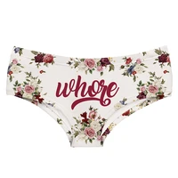 deanfire flowers whore funny print super soft women underwear kawaii lovely sexy panties push up briefs lingerie thong