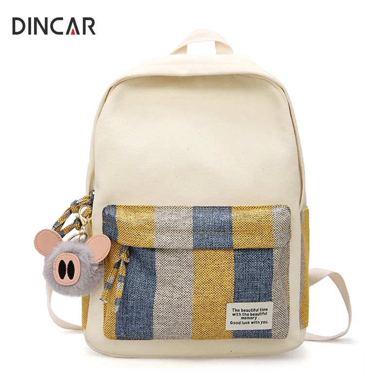 DINCAR модные женские туфли рюкзаки женская парусиновая сумка школьные ранцы для