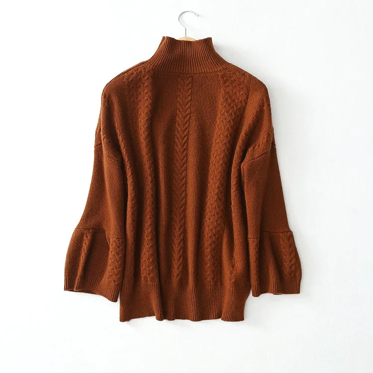 Для женщин негабаритных черепаха шеи шерсть Трикотажный пуловер свитер на