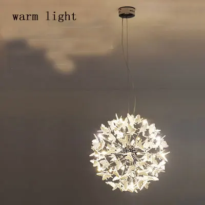 Акрил люстра Светодиодный светильник Бабочка Дизайн Висячие light освещение Ресторан - Цвет абажура: warm light