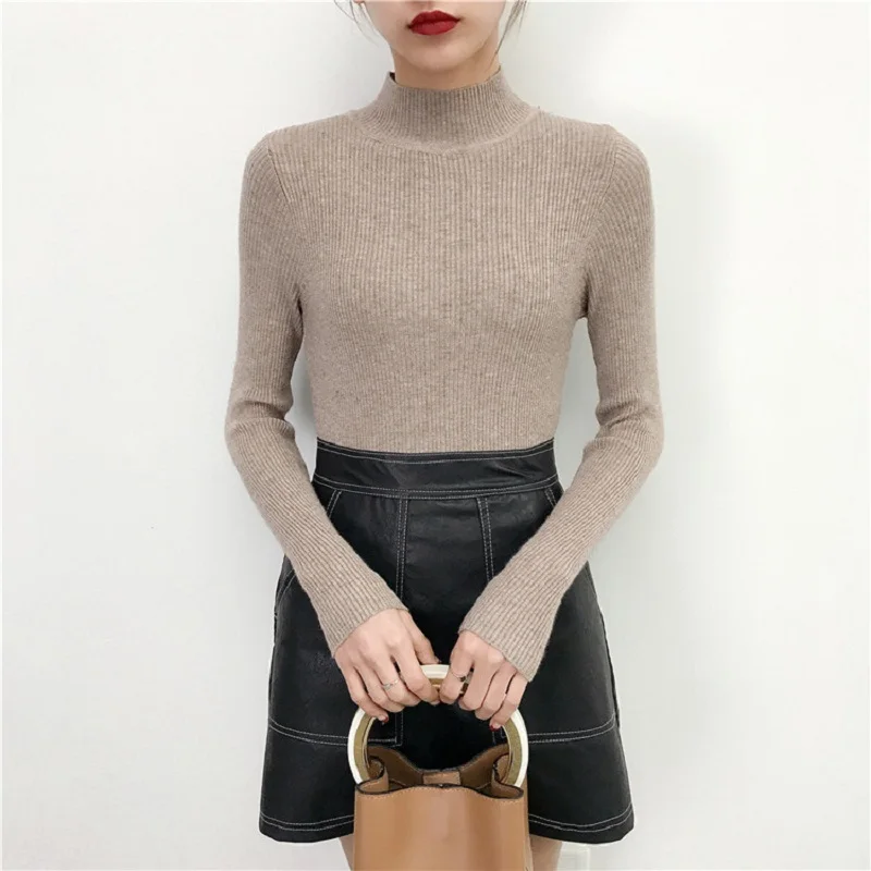 Knitted Sweater Autumn Turtleneck Female Simple Leisure Ladies Top Fashion Pullove Women Sweaters Cashmere casaco feminino | Женская