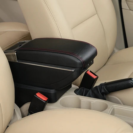 C Styke Black Red Для Toyota Yaris Vitz Jewela модель подлокотник коробка вращающийся центр консоль коробка для хранения с USB интерфейс украшения Аксессуары - Название цвета: C Styke Black Red