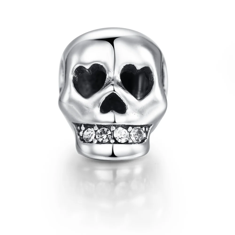 Женские шармы бусины из серебра 925 пробы с черепом|head charms|charm sterlingskull head charms |