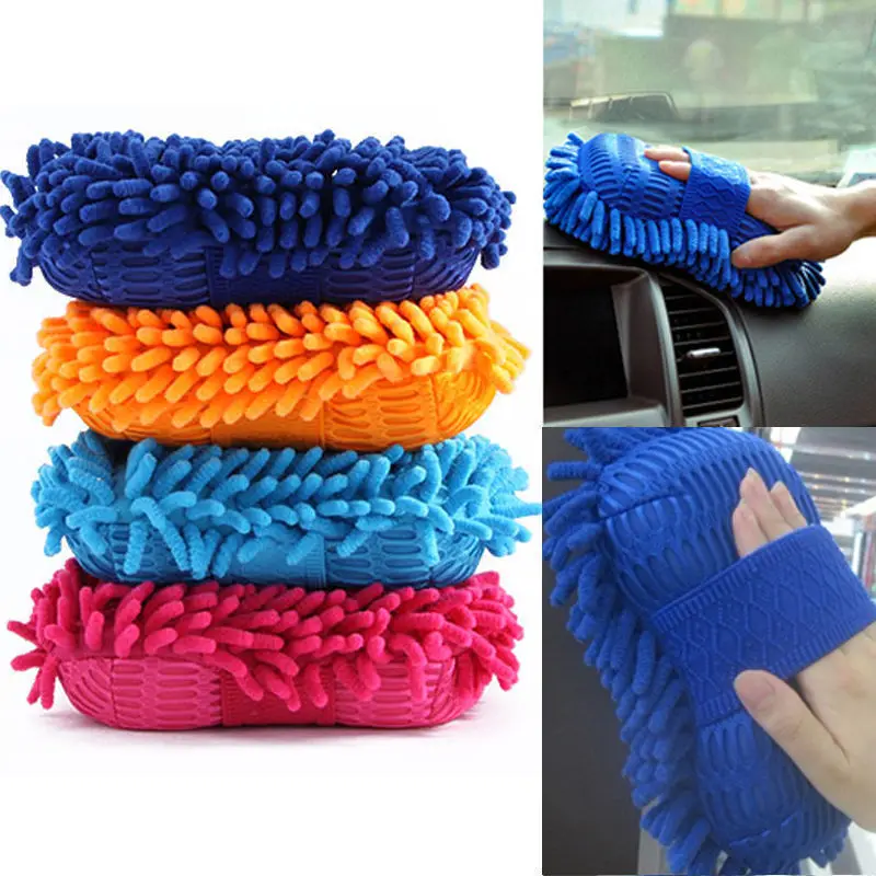 

1 x разные цвета Microfiber Чистящая Щетка для машины спонж Полотенца коралловый очищающие подушечки для удаления пыли