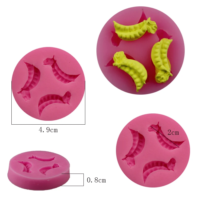 Силиконовая 3D гравировка растений овощей рисунок тройного горошина зеркальная