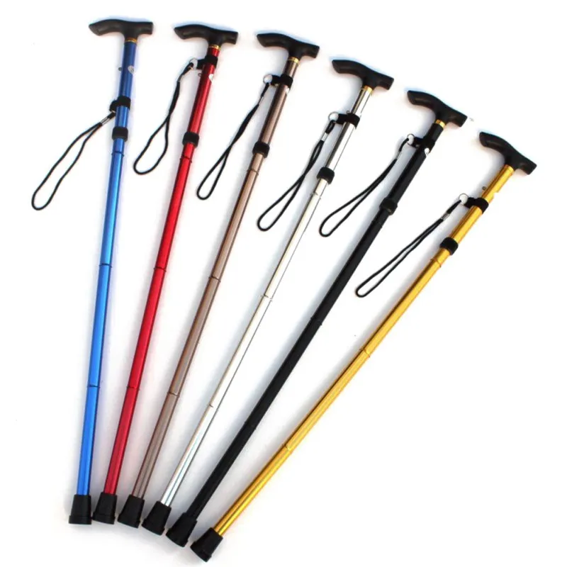 Ultralight Walking Sticks Trekking Trail Poles 4-Sections Aluminum Alloy Foldable Adjustable Anti Slip Cane |