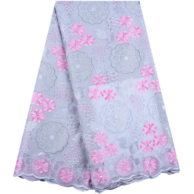 

Latest 2019 African Nigerian Swiss Voile Lace For Women Dress High Quality French Stones Swiss Voile Laces in Switzerland