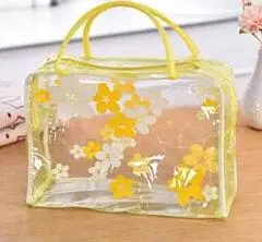 ETya, женская прозрачная косметичка из ПВХ с цветами, модная, для девушек, для путешествий, косметичка, косметички, органайзер для макияжа, чехол, сумка-тоут - Цвет: yellow