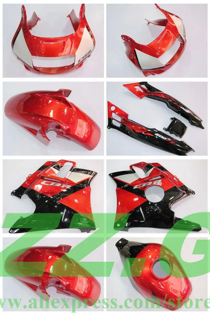 

Red black fairings part for HONDA CBR600 F2 91 92 93 94 CBR600F2 1991 1992 1993 1994 CBR 600 F2 91-94 fairings kits #17LLC LZZ.G