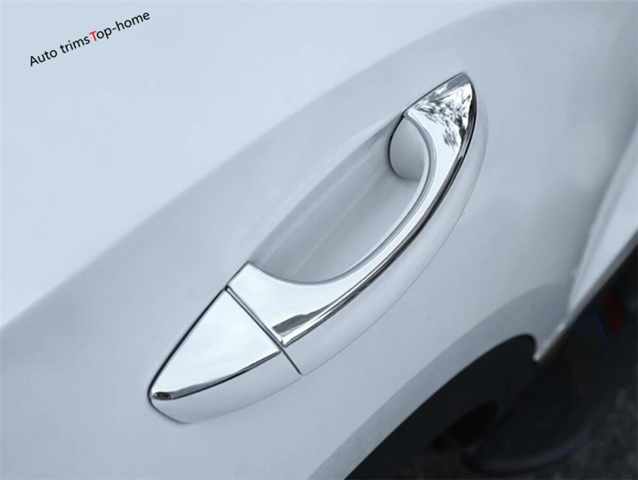 

Yimaautotrims Car Door Pull Doorknob Handle Strip Cover Trim Fit For VW Volkswagen T-Roc 2018 - 2021 Chrome / Carbon Fiber Look