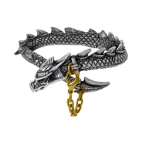 2018 neo gothic dragons lure bangle mens vintage button bracelet party jewelry black bangle leather bracelet