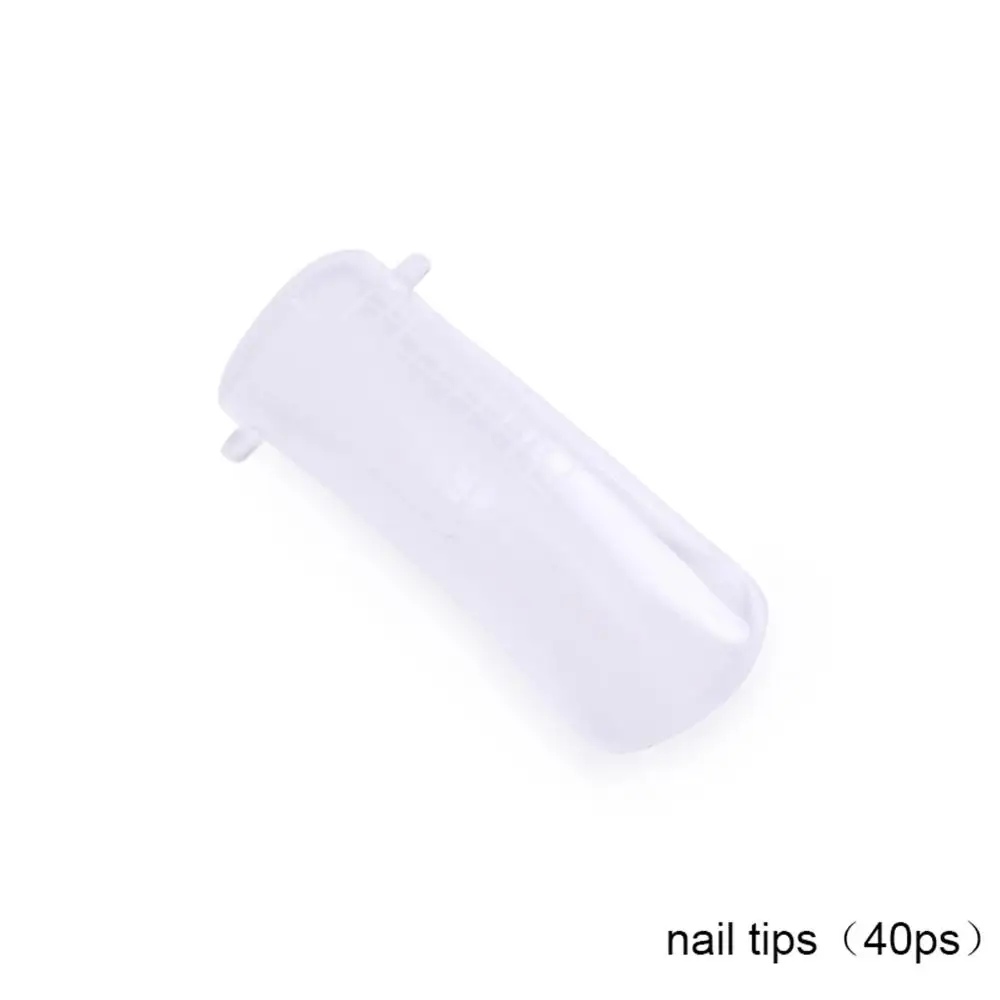40Pcs Nail Tips LILYCUTE, 40 шт., натуральные накладные ногти, многоразовые, быстрое строительство, форма для ногтей, клипса, УФ-гель для наращивания, маникюрные инструменты - Цвет: 40Pcs Nail Tips