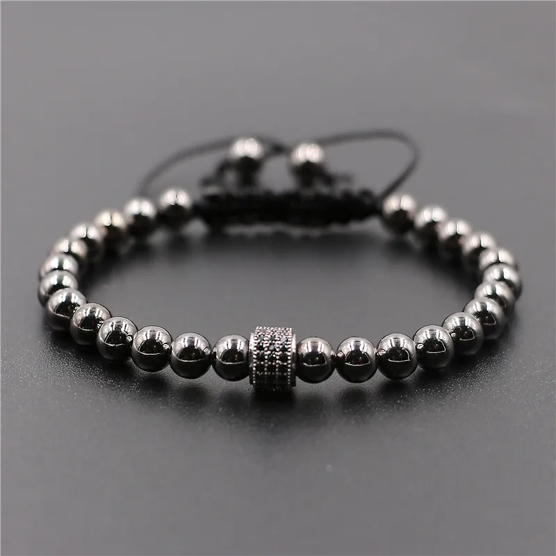 2017 Модная медная оплетка из бусин и микрофианита браслет макраме для мужчин