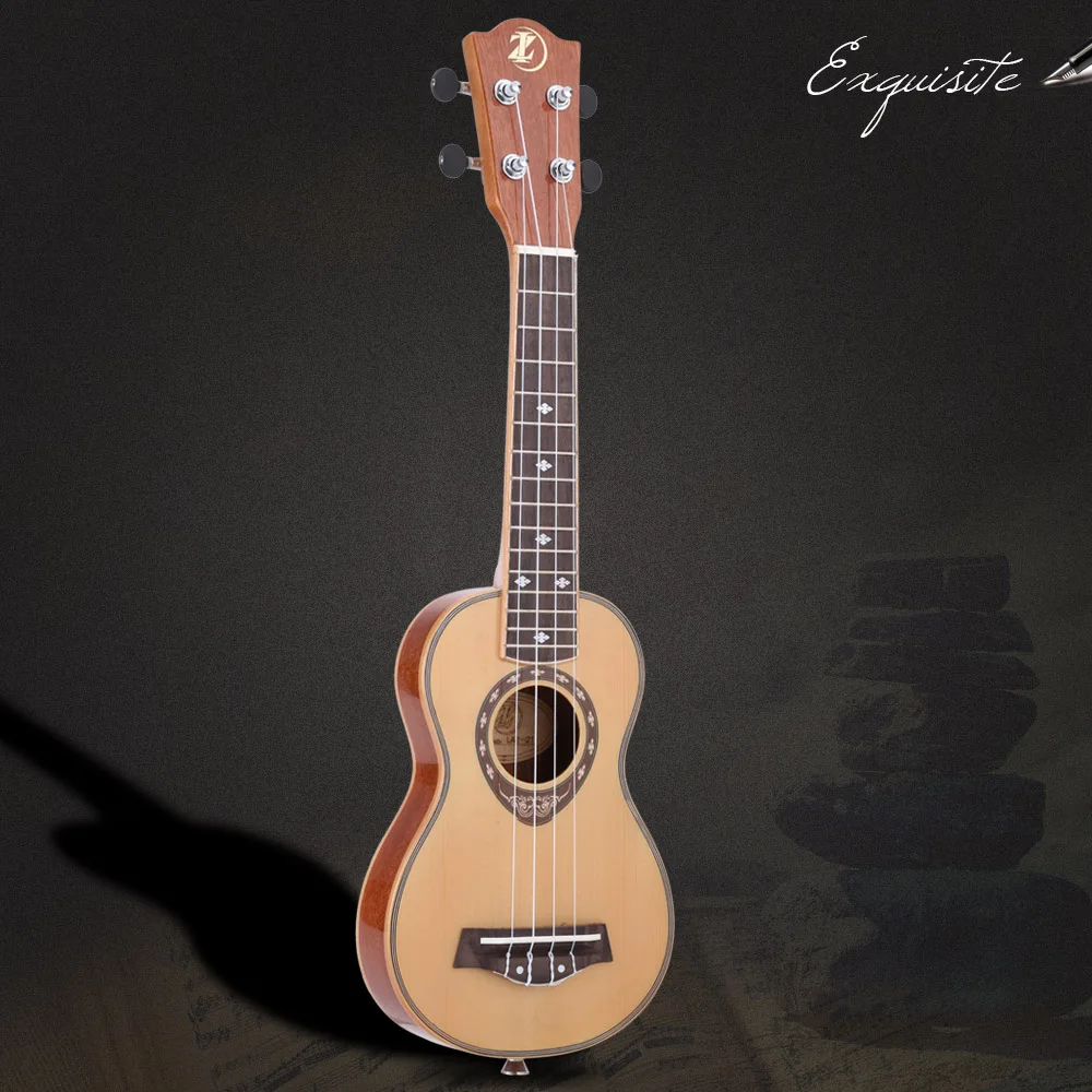 21 "Ukelele сопрано укулеле ель 42 мм тонкий дизайн красного дерева гриф глянцевая