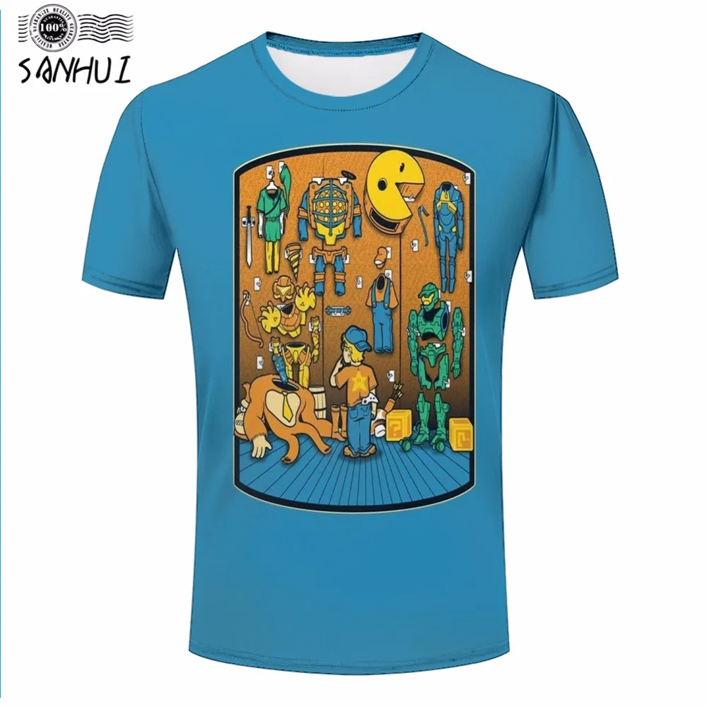 2017 Бренд Футболки SANHUI Смешно От нуля до hero3D Печатный Футболка Мода О-Образным
