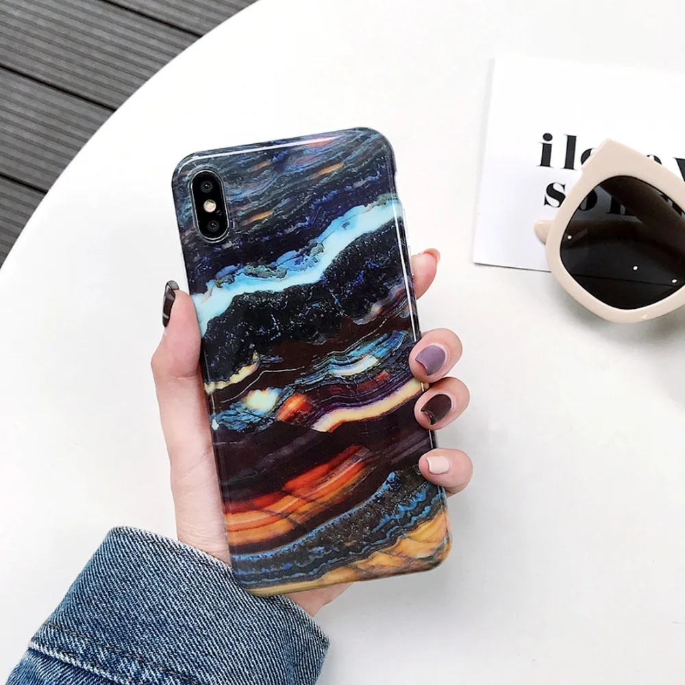 2018 новый стиль для Apple задняя крышка полное покрытие Глянцевая мраморная