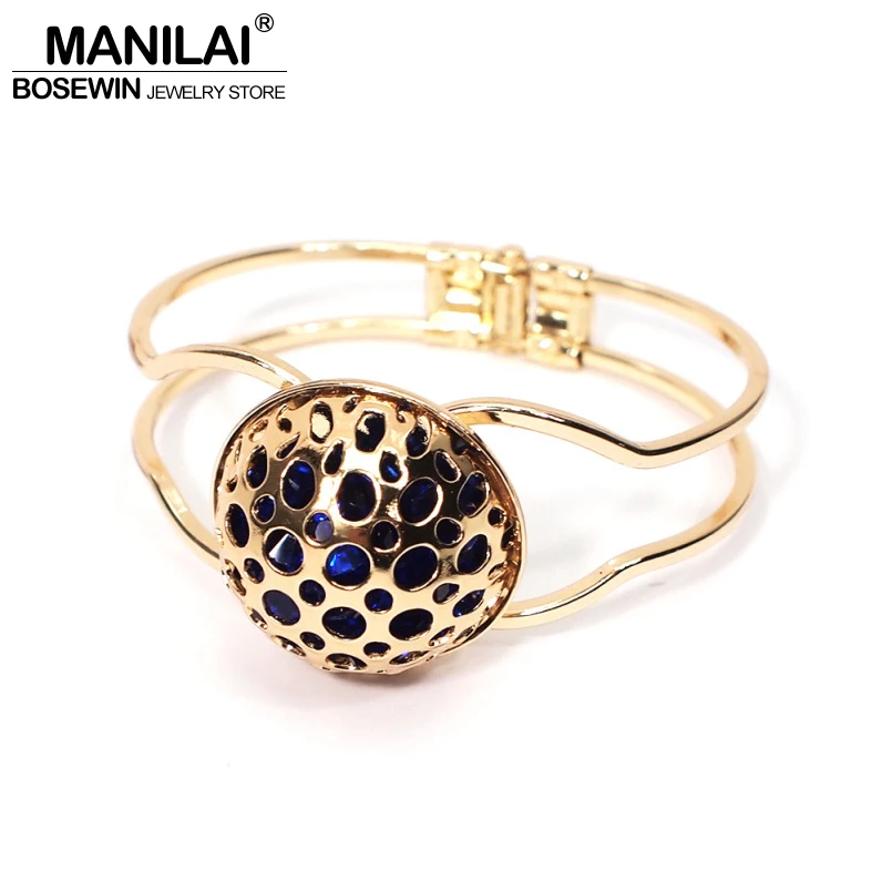 MANILAI Панк Сплав Стразы Браслеты для женщин новый дизайн эффектные Геометрические