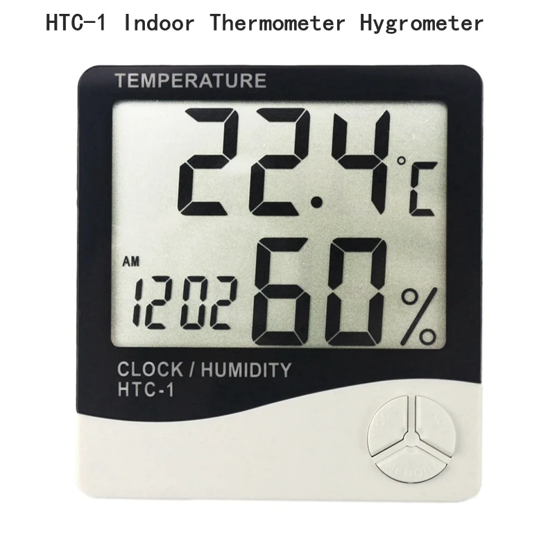 HTC-1 Indoor Метеостанция HTC-1 HTC-2 термометр гигрометр Цифровой ЖК-дисплей C/F Измеритель температуры и влажности Будильник - Цвет: HTC-1 Indoor