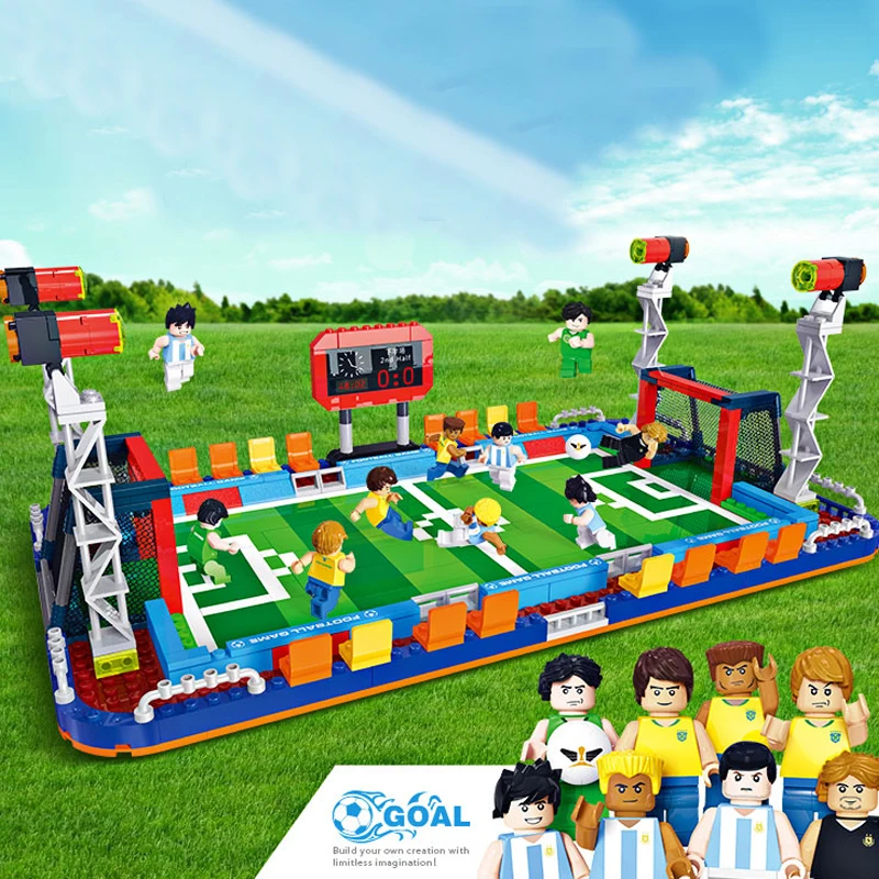 2019 совместимые Legoed город футболист футбольное поле фигурки модель строительные