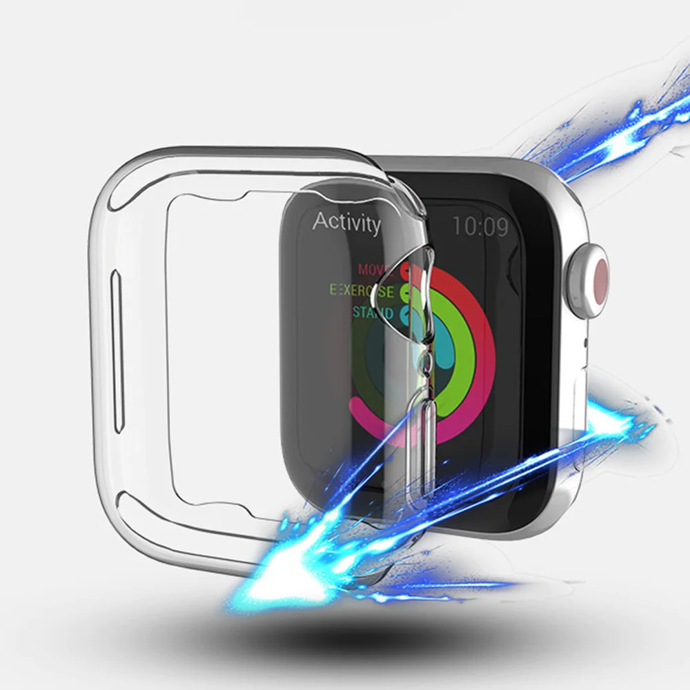 Защитный чехол из ТПУ для Apple Watch 4 шт. защитный iwatch 40 мм 44 прозрачный Полный i watch |