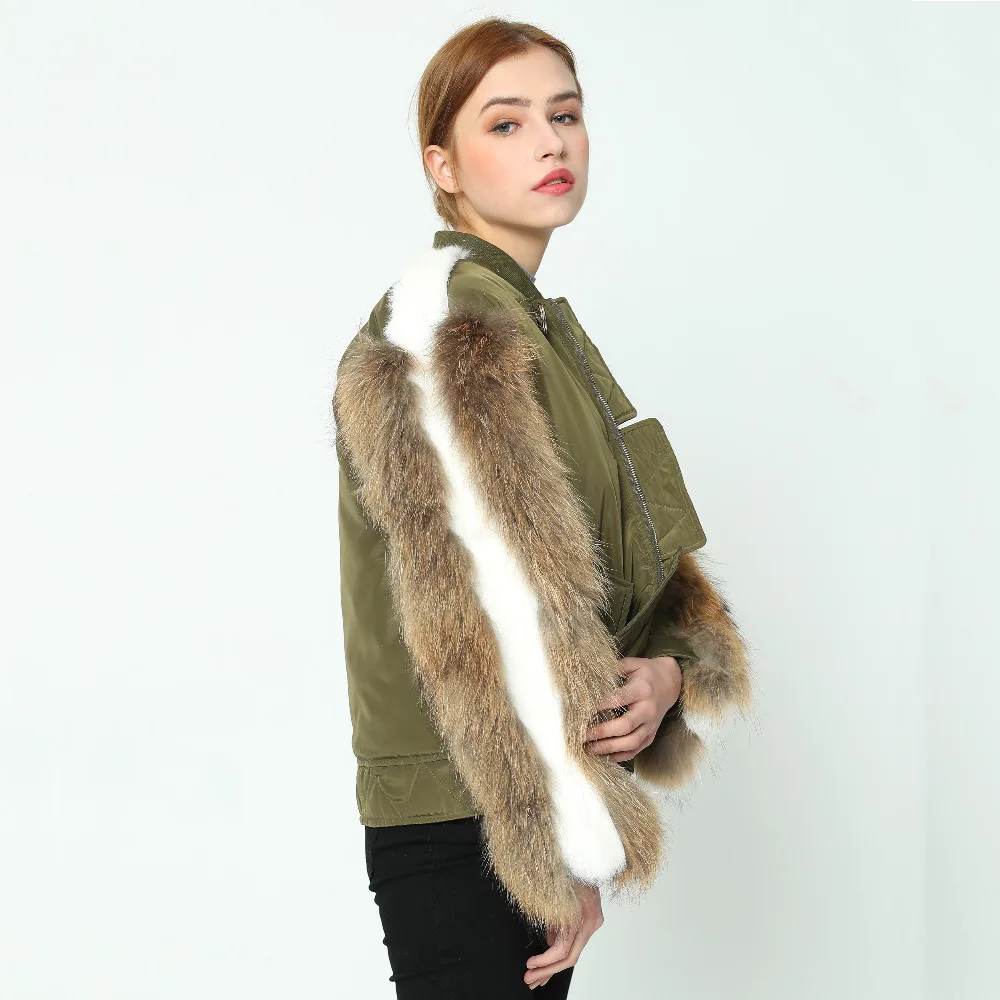 OFTBUY, новинка, парка, куртка-бомбер, зимняя куртка, Женское пальто с натуральным мехом, парка из меха енота и кроличьего меха, с рукавами, с хлопковой подкладкой