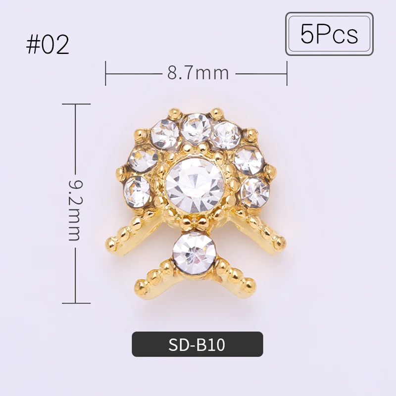 5 шт./упак. Сияющий ногтей Стразы шпильки хрустальные камни красного и зеленого