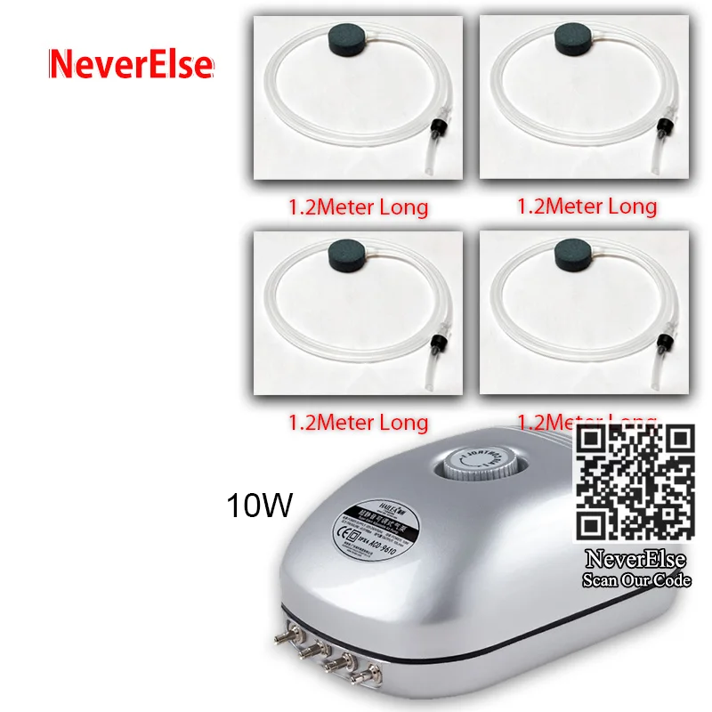 10W 4X Solution1 Аквариумный воздушный насос Супер Тихий Регулируемый воздушный компрессор для аквариума коралловый риф, 2/5/10W насос+ аксессуары пузырьковая галька шланг для подачи воздуха - Цвет: 10W 4X Solution1