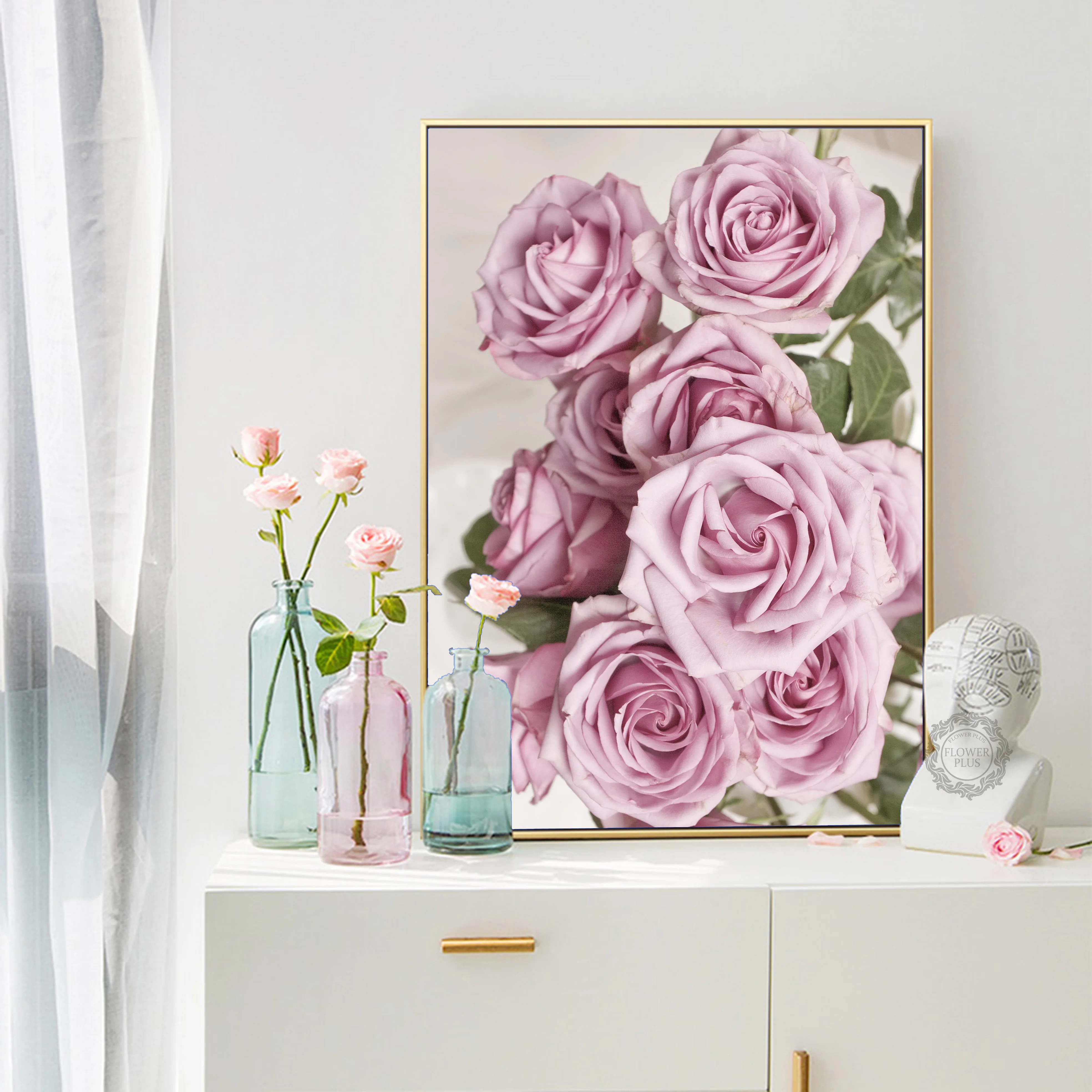 Cuadro Decoracion салон розовый постеры с розами и печать холст цветы Настенная живопись