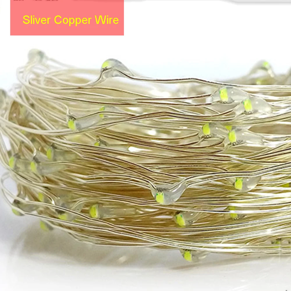 Праздничный светильник s медный/серебристый светодиодный 2 4 м 20 40 светодиодов на