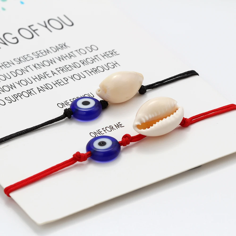 MEIBEADS 2 шт./лот очаровательные браслеты из ракушек сглаза для женщин ручной работы