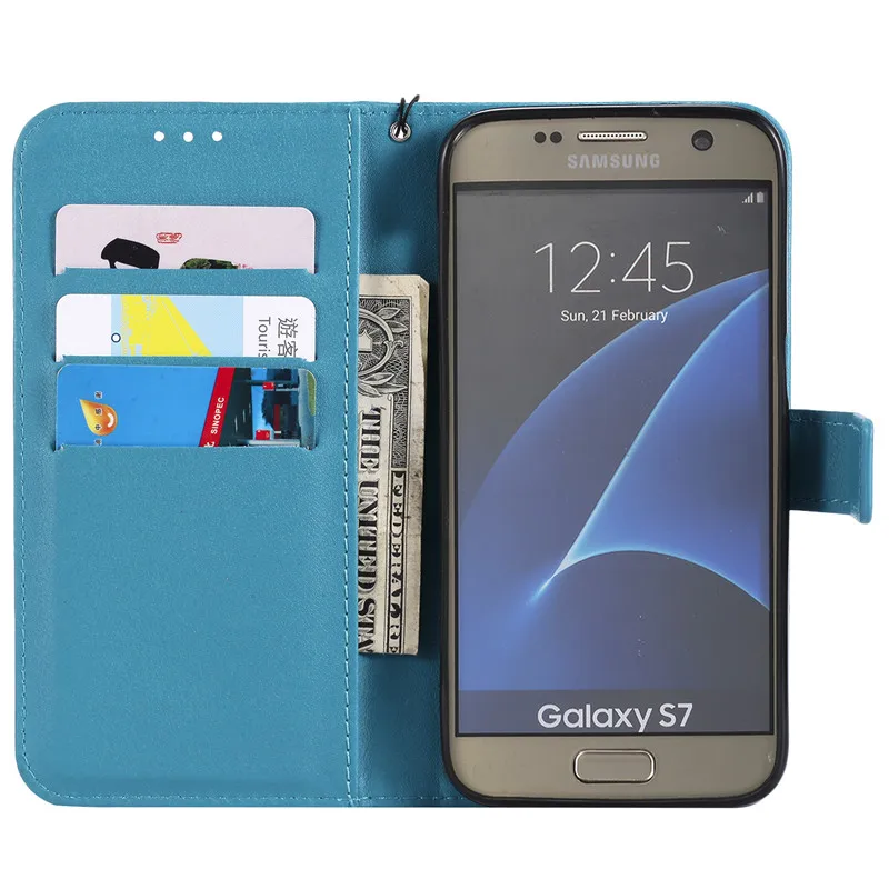 For Samsung Galaxy S7 Case Luxury Leather Wallet Phone G930F G930FD SM-G930f SM-G930fd Flip | Мобильные телефоны и
