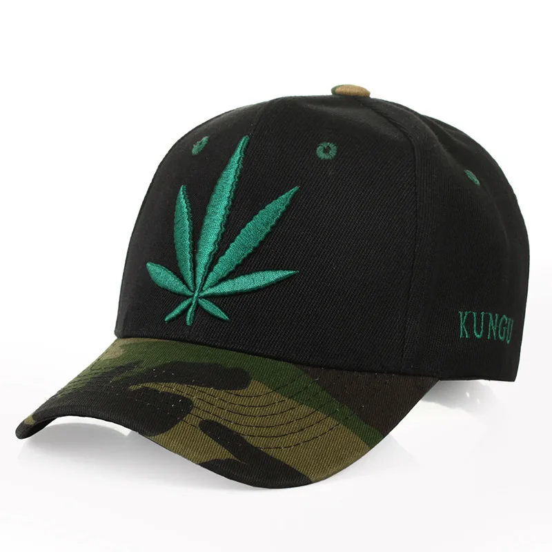

Fashion Embroidery Maple Leaf Cap Weed Snapback Hats For Men Women Cotton Swag Hip Hop Fitted Baseball Caps