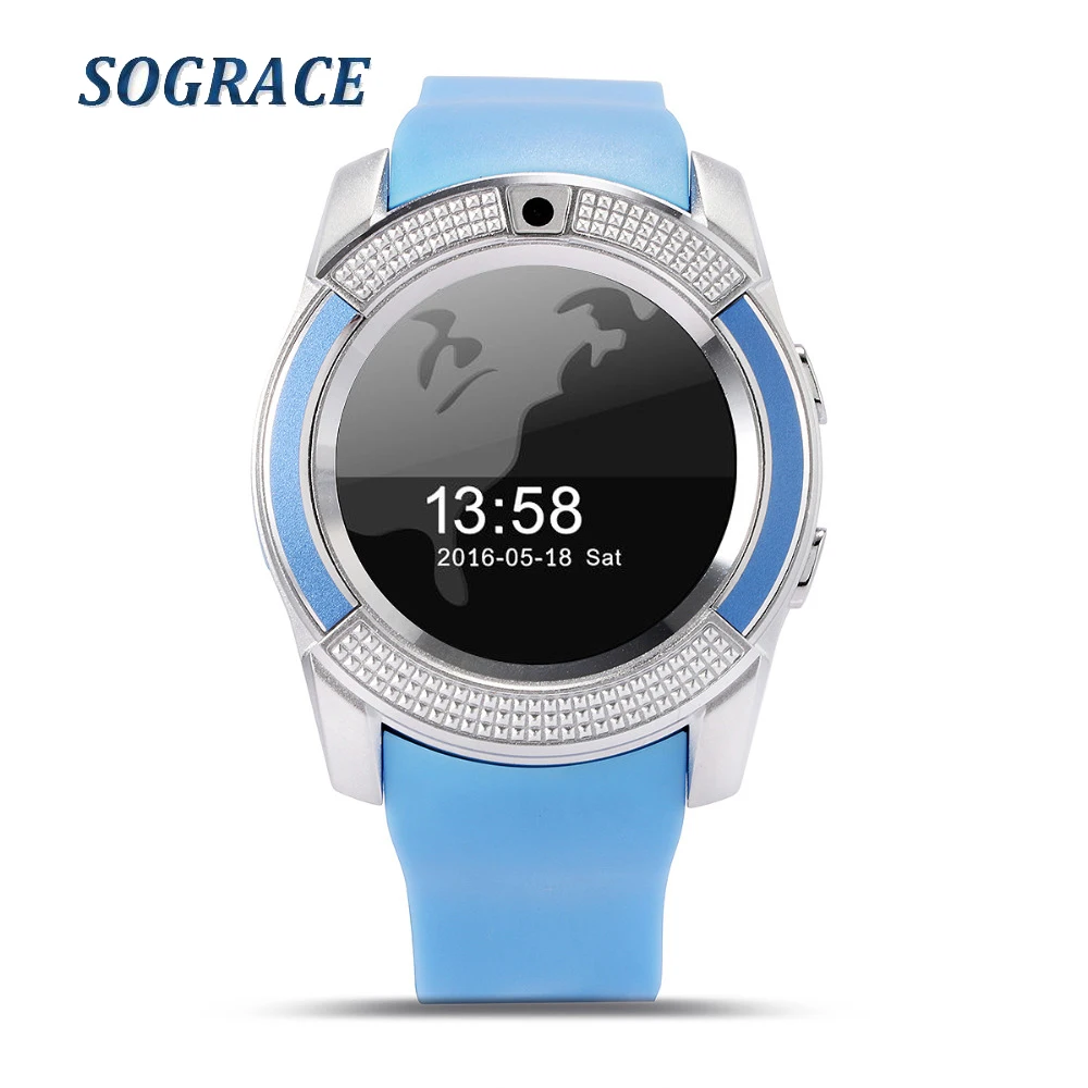 Наручные часы Для мужчин женщин Смарт Поддержка с Камера Bluetooth sim карта TF Smartwatch
