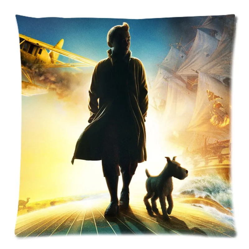 The Adventures of Tintin Decorative Cushion Cover Sofa Car Chair Home Decor Cotton Linen Throw Pillow Case Almofadas 45X45CM | Дом и сад